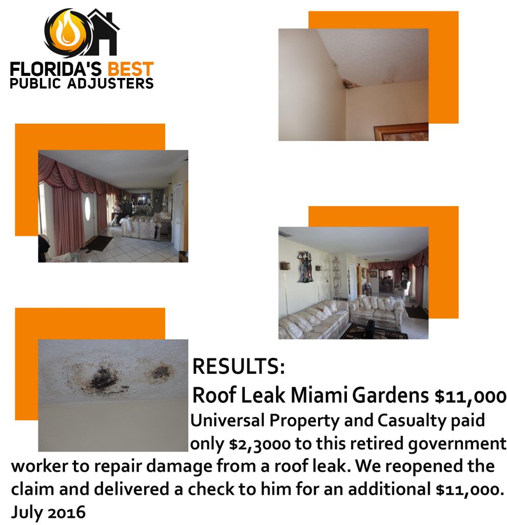 $11,000 Roof Leak Claim - Florida's Best Public Adjusters