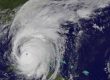 Hurricane covering Florida peninsula satellite image