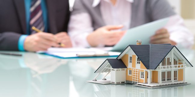 Model home on conference room table