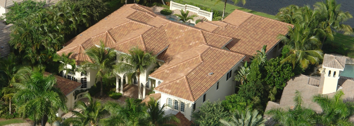 Large home roof damage