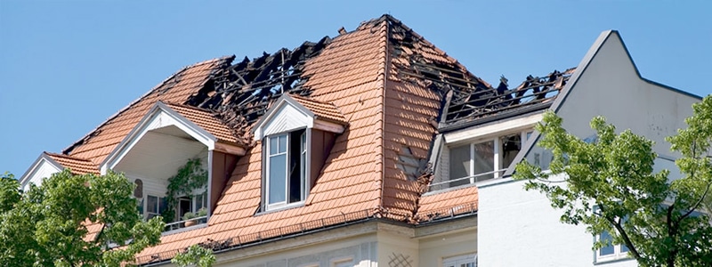 Roof damage from fire