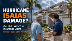 Hurricane Isaias damage to a Florida Gulf Coast home and property insurance claim assistance
